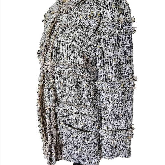 🔥tweed grey coat fringe mid-length SURI size small  🔥 - Picture 5 of 8